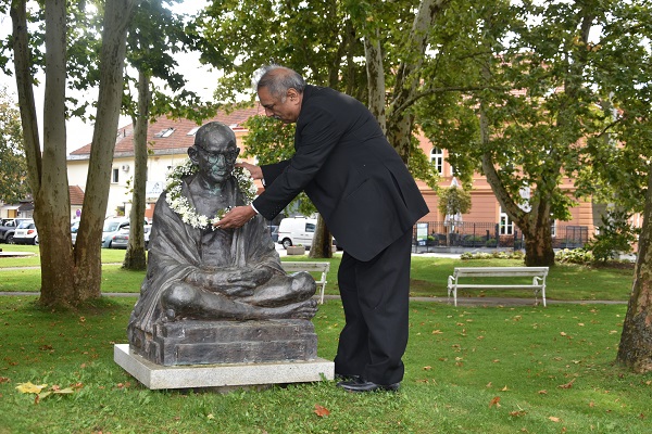 Celebration of 150th birth anniversary of Mahatma Gandhi in Slovenj Gradec
